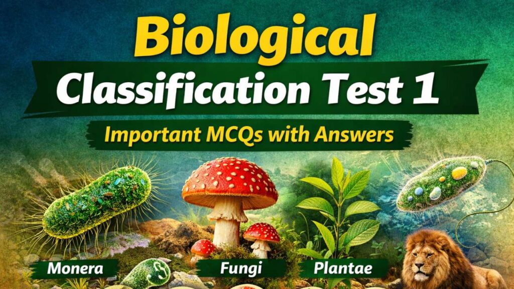 Biological Classification Test 1 – Important MCQs with Answers (Class 11 Biology)