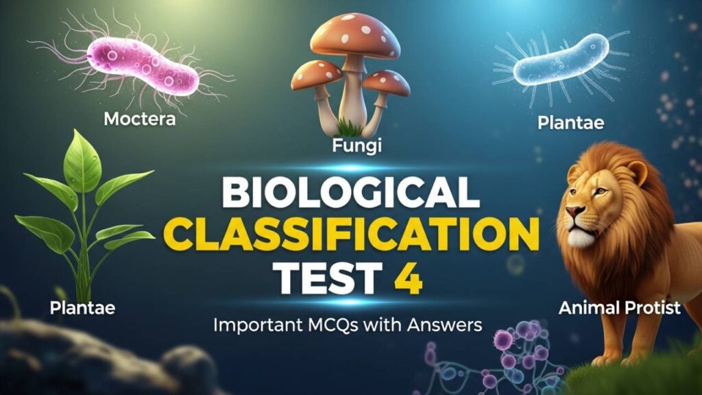Biological Classification Test 4 – Important MCQs